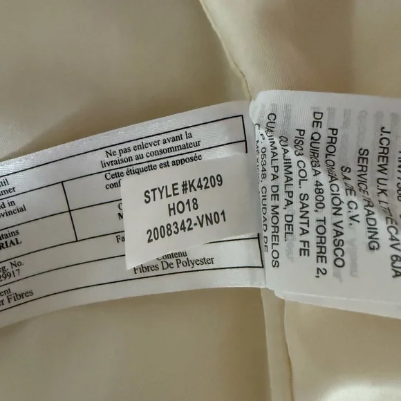 NWT J. Crew Mercantile Ivory Quilted Vest - Picture 5 of 5